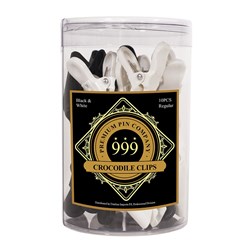 999 crocodile clips black & white 10pc