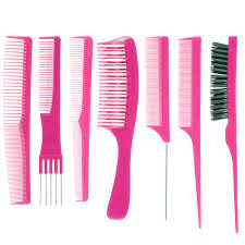 Salon smart folding comb set pink 7pc