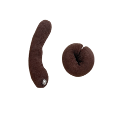 Donut & sausage two way hair padding brown