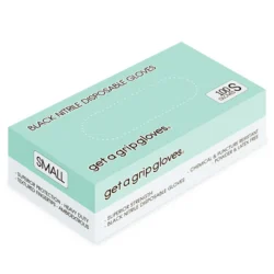 Get a Grip Gloves Black Nitrile Gloves Small 100pc